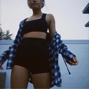 Aerie Goals Shortie Black Biker Shorts